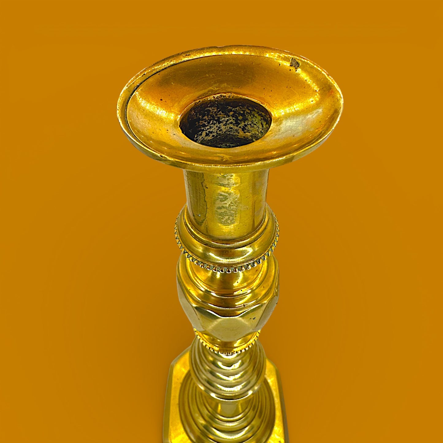 Antique Brass Candlesticks Pair Victorian 1893 Diamond Prince 12" England Rd 223580