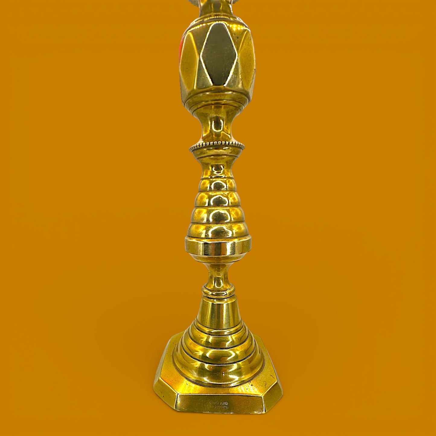 Antique Brass Candlesticks Pair Victorian 1893 Diamond Prince 12" England Rd 223580