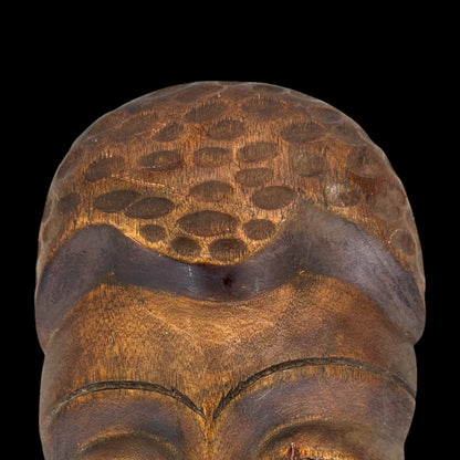 Vintage Haiti Hand Carved Wood Mask Folk Art Caribbean Tribal Face