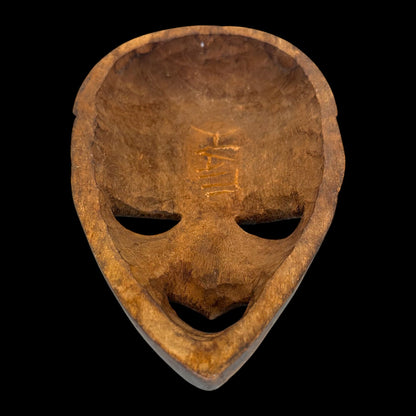 Vintage Haiti Hand Carved Wood Mask Folk Art Caribbean Tribal Face