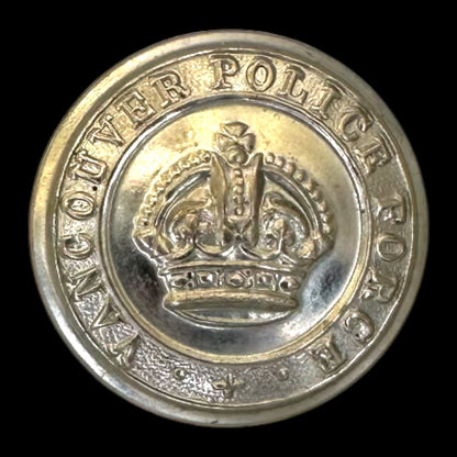 Vintage Vancouver Police Button J.R. Gaunt King's Crown Silver Tone