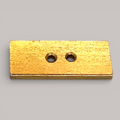Vintage Brass Buttons Rectangular Gold Bar Set 4 Metal Sewing Findings 1.25 Inch