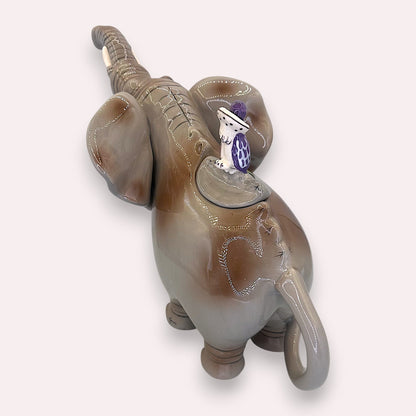 Blue Sky Elephant Teapot Ceramic Heather Goldminc Whimsical Art