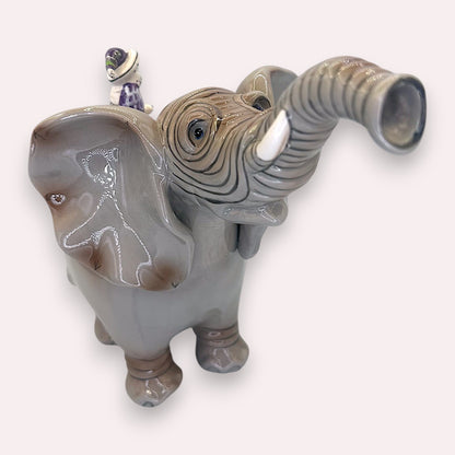 Blue Sky Elephant Teapot Ceramic Heather Goldminc Whimsical Art