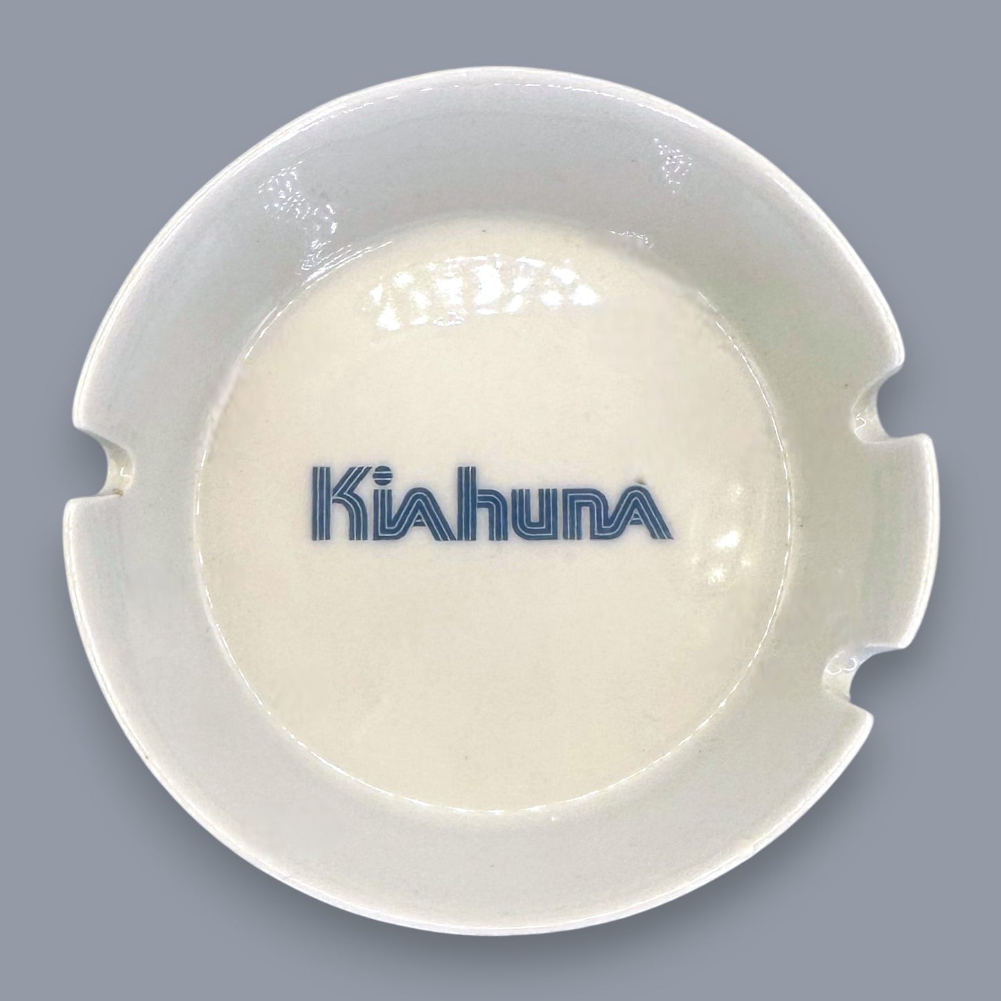 Kiahuna Plantation Kauai Ashtray Vintage Hawaii Souvenir Cream Ceramic