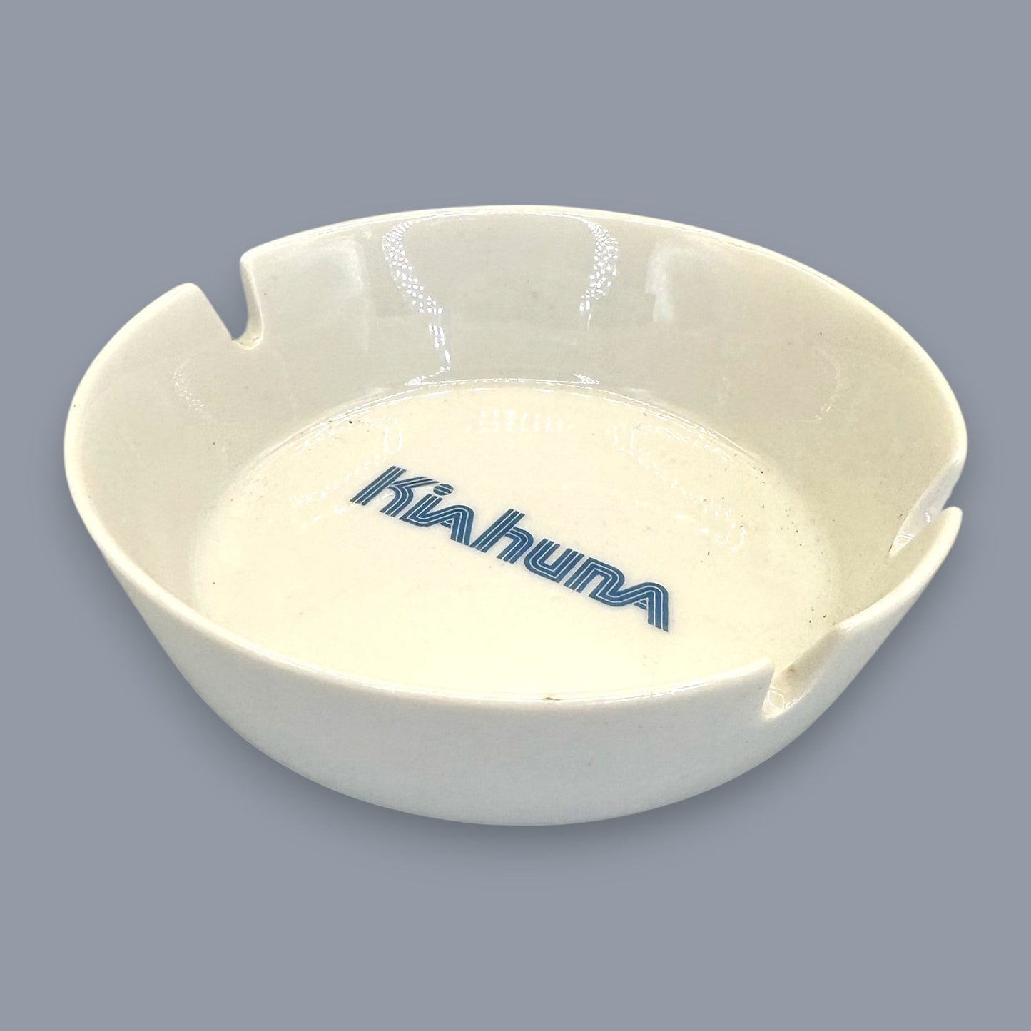 Kiahuna Plantation Kauai Ashtray Vintage Hawaii Souvenir Cream Ceramic