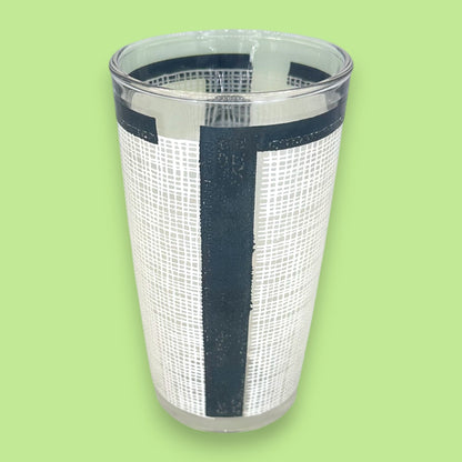 Libbey Glass Mid-Century Tumbler - Black and White Crosshatch
