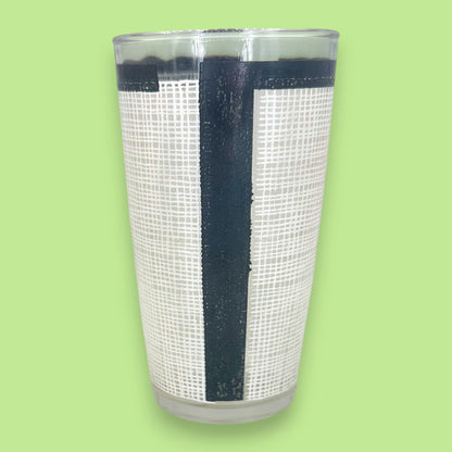 Libbey Glass Mid-Century Tumbler - Black and White Crosshatch