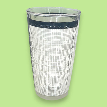 Libbey Glass Mid-Century Tumbler - Black and White Crosshatch