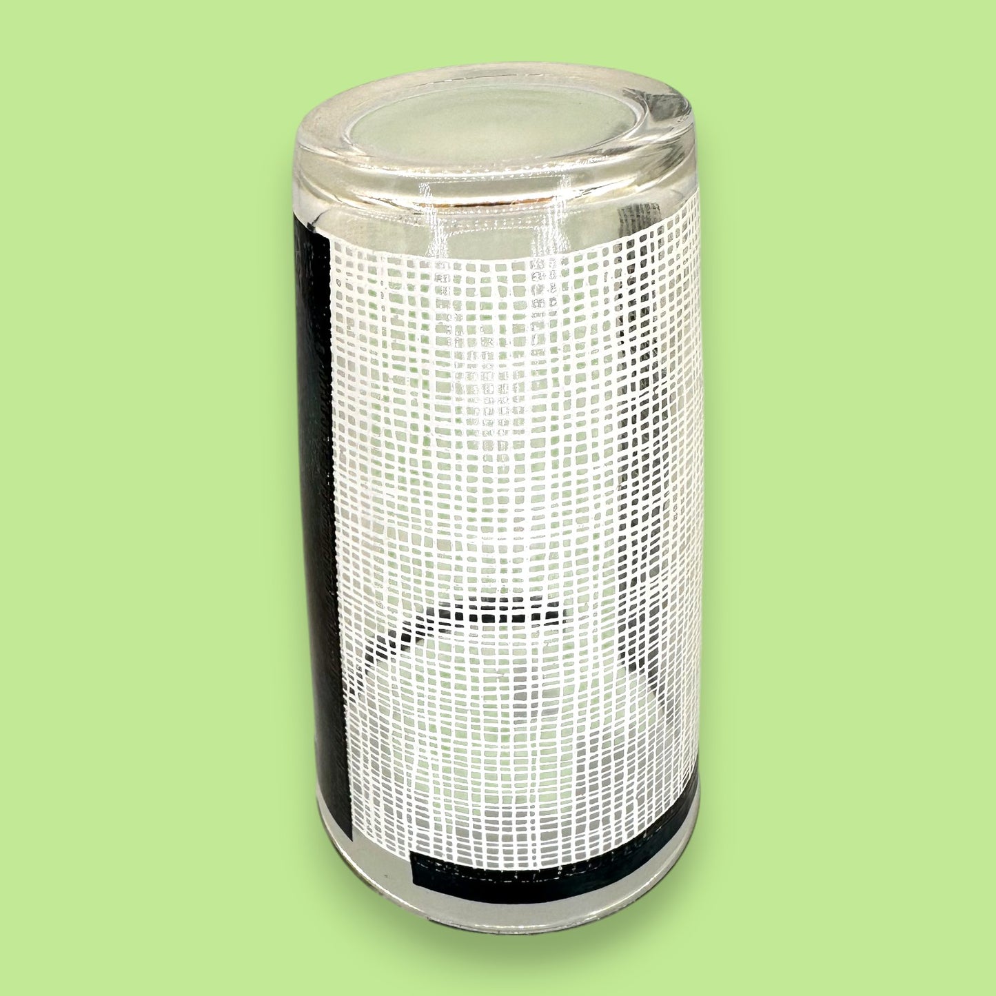 Libbey Glass Mid-Century Tumbler - Black and White Crosshatch
