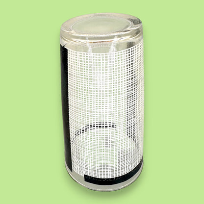 Libbey Glass Mid-Century Tumbler - Black and White Crosshatch