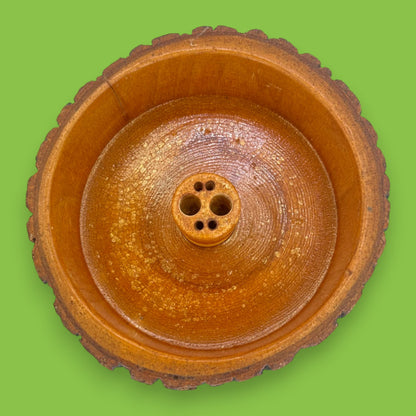Rustic Live-Edge Nut Bowl Set with Chrome Nutcracker & Picks