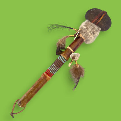 Indigenous Style Ceremonial Stone War Club, Handcrafted Tomahawk 16"