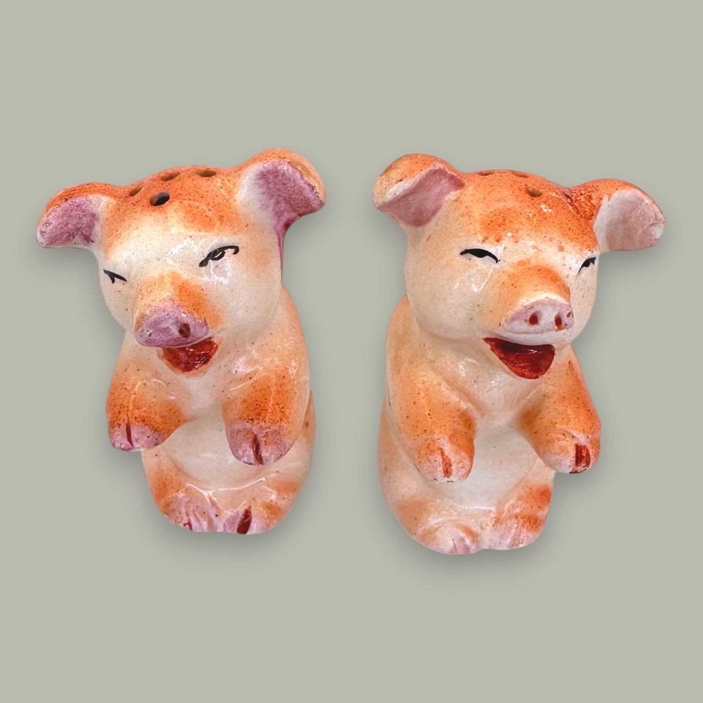 Vintage Pigs in a Pen Salt & Pepper Shakers - Made in Occupied Japan