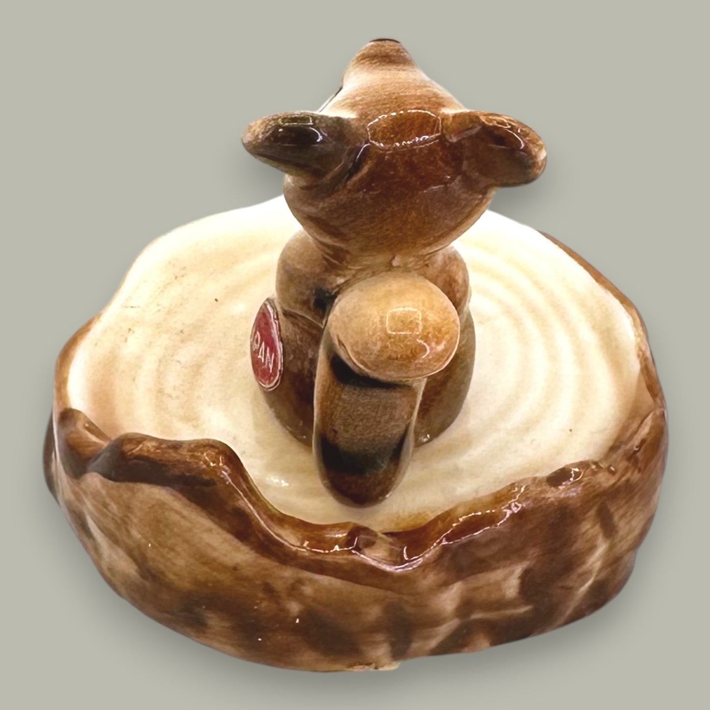 Vintage Chipmunk on Tree Stump Figurine - Made in Japan