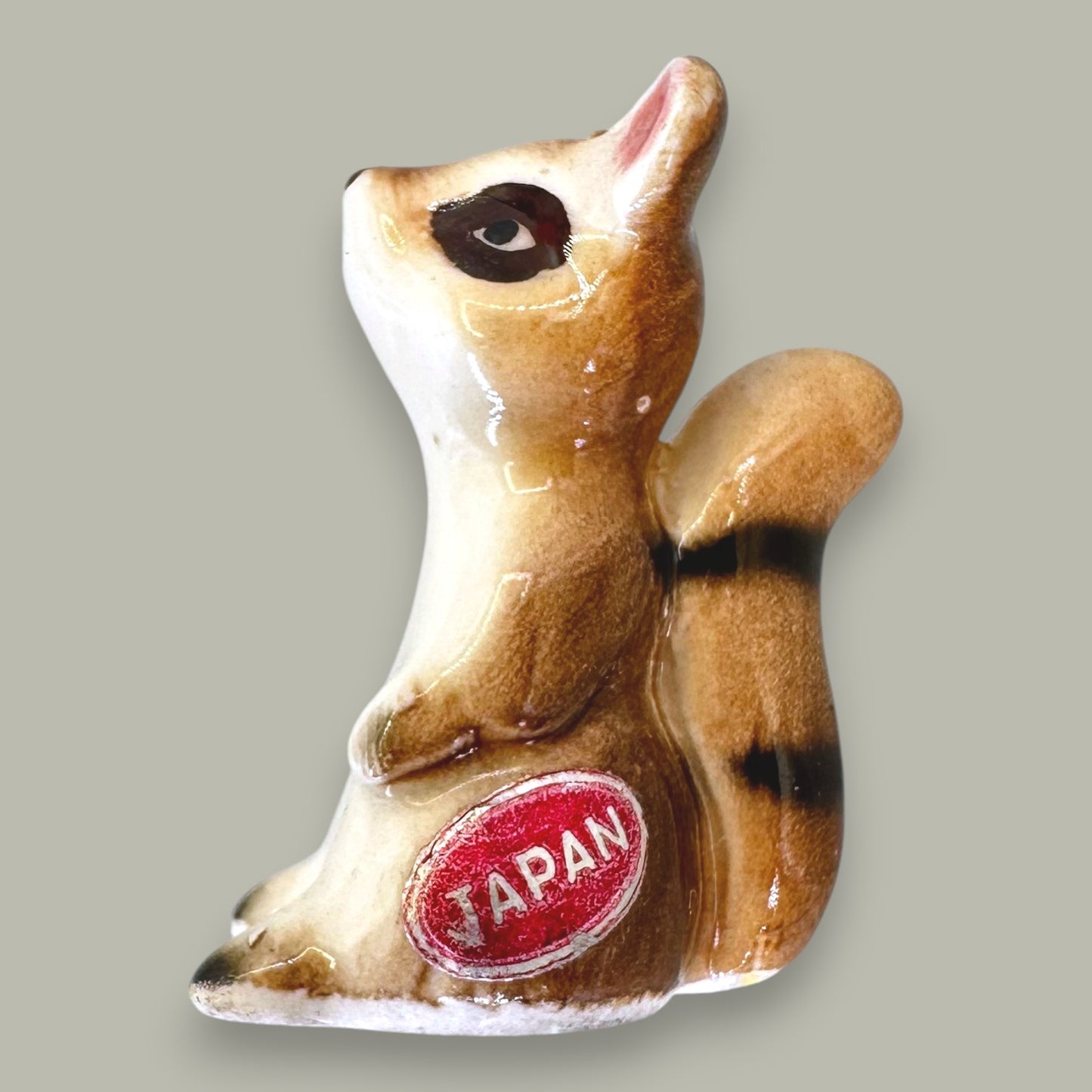 Vintage Chipmunk on Tree Stump Figurine - Made in Japan