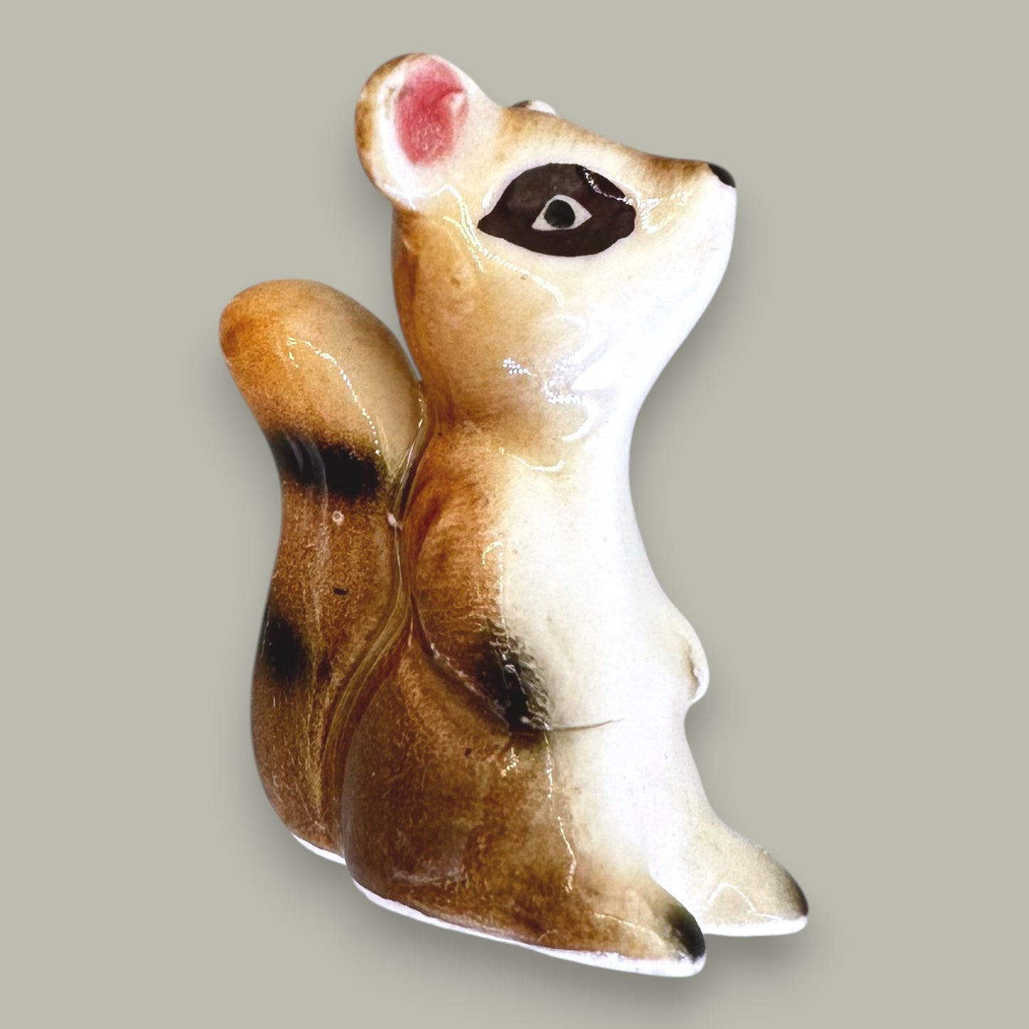 Vintage Chipmunk on Tree Stump Figurine - Made in Japan