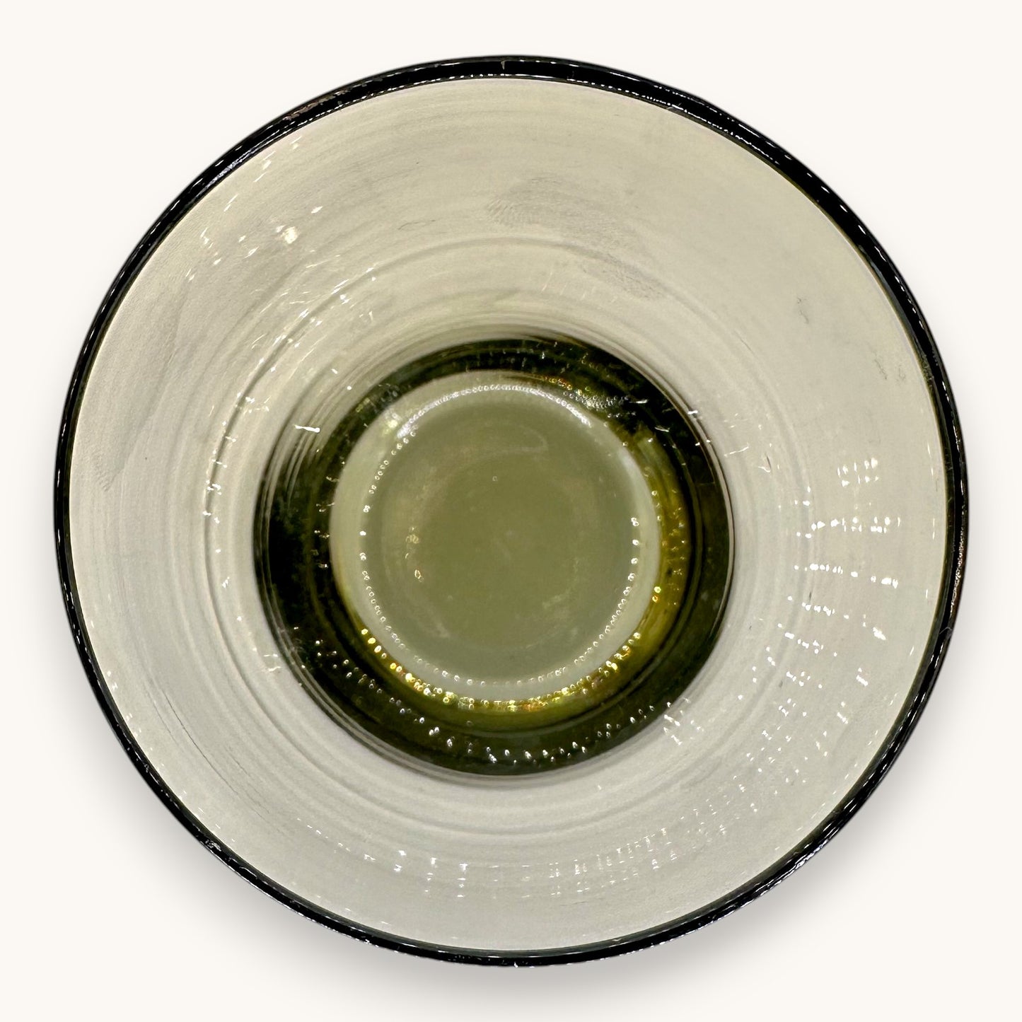 Mid-Century Olive Green Blown Glass Decanter Set - 3 Pieces