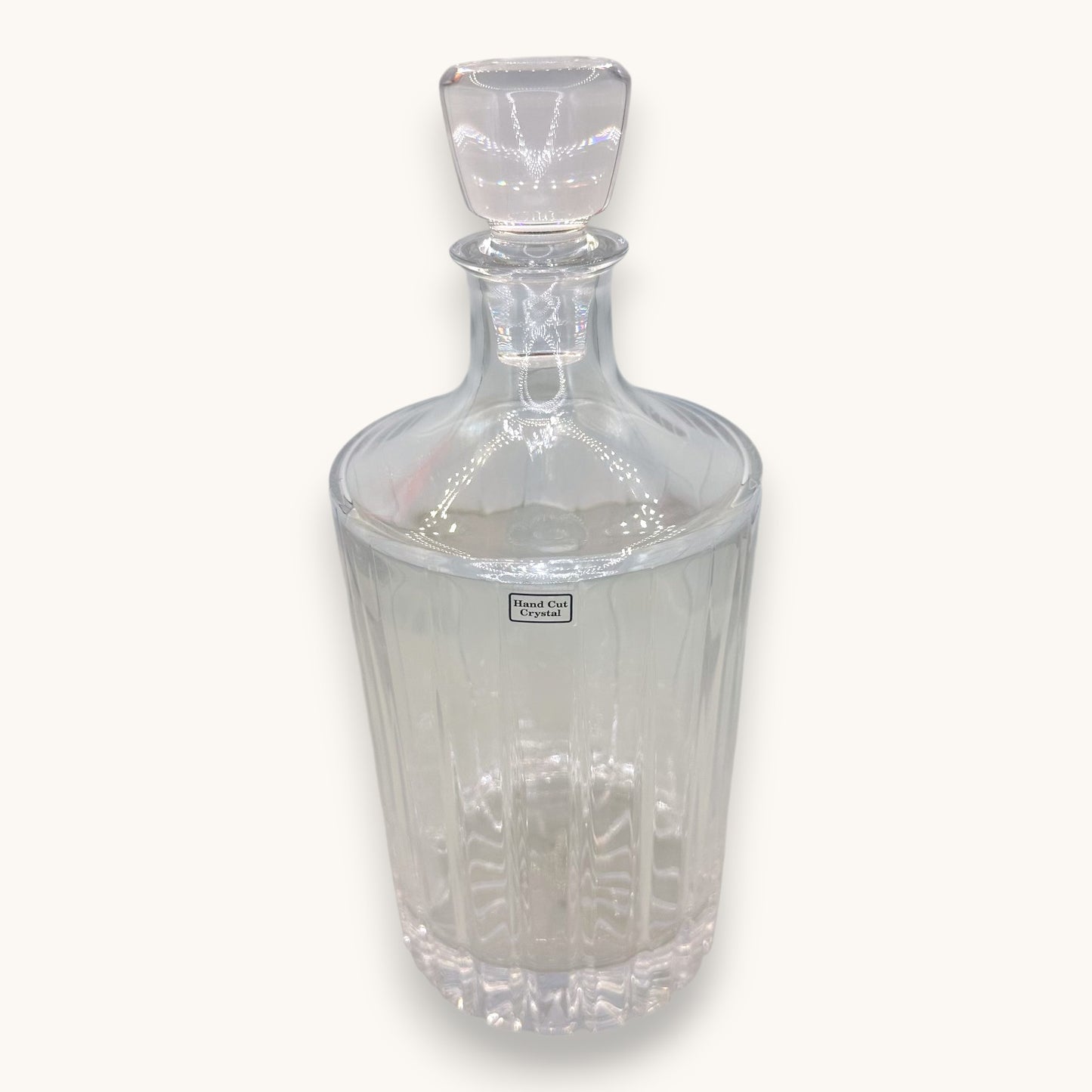 Vintage Hand Cut Crystal Liquor Decanter - Heavy Barware