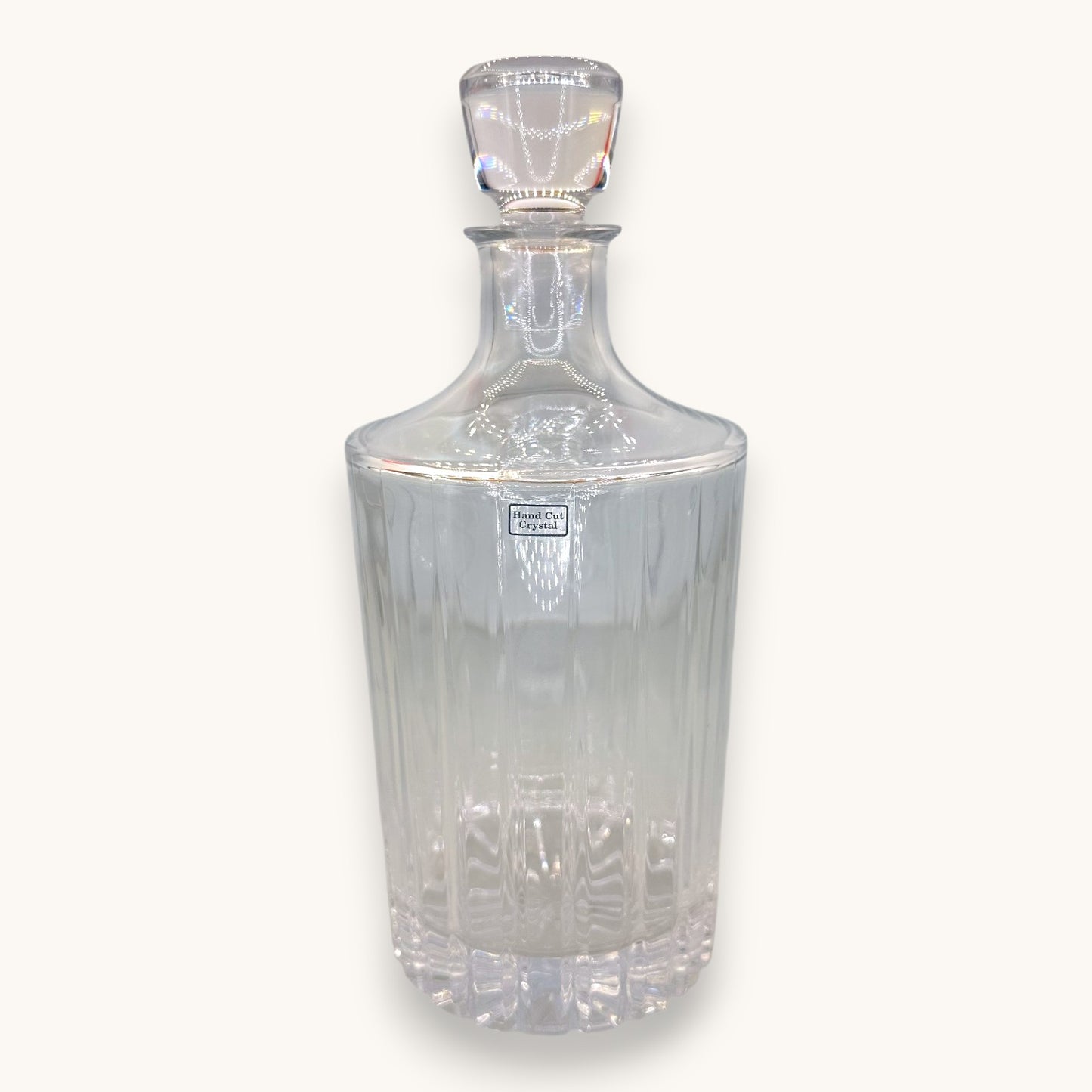 Vintage Hand Cut Crystal Liquor Decanter - Heavy Barware