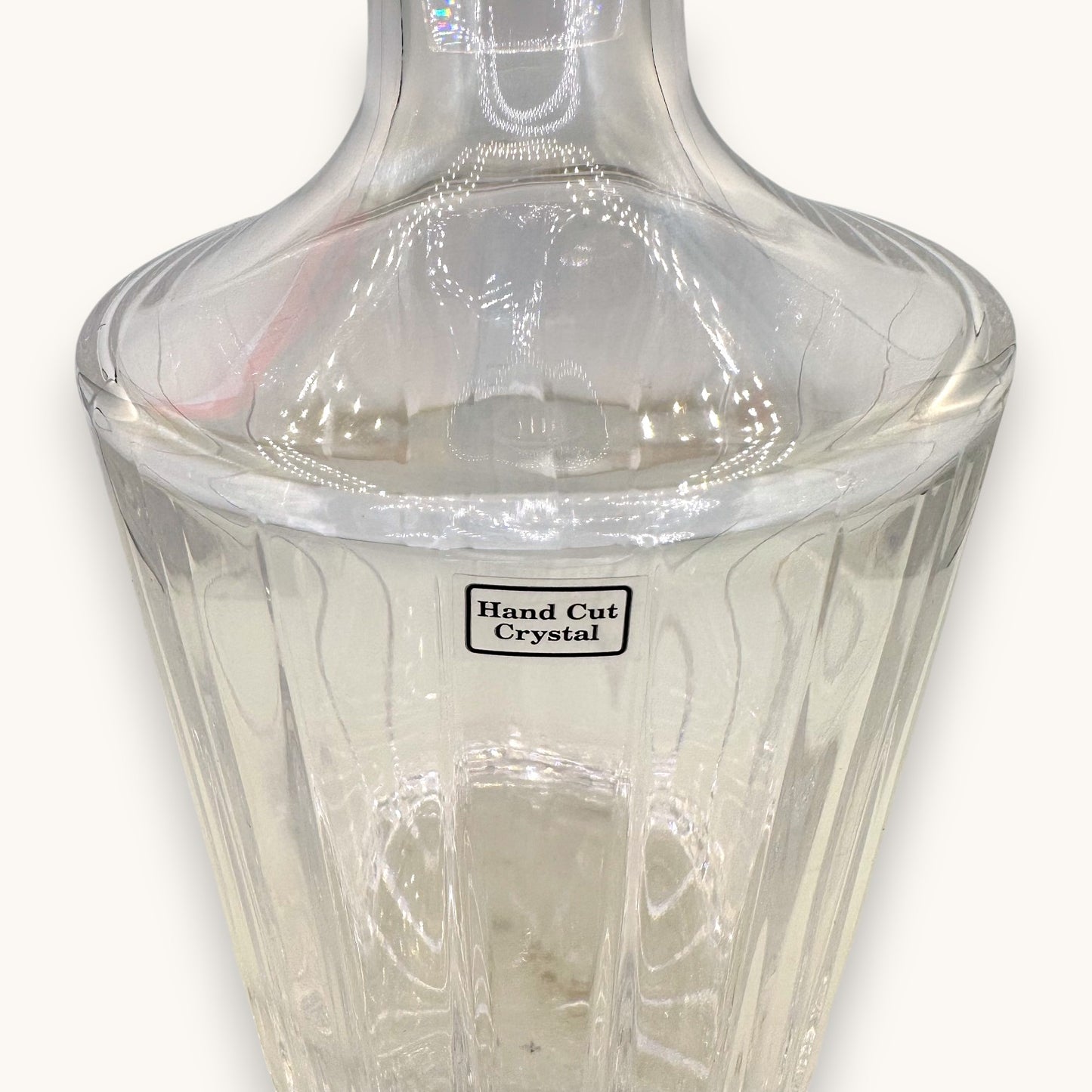 Vintage Hand Cut Crystal Liquor Decanter - Heavy Barware