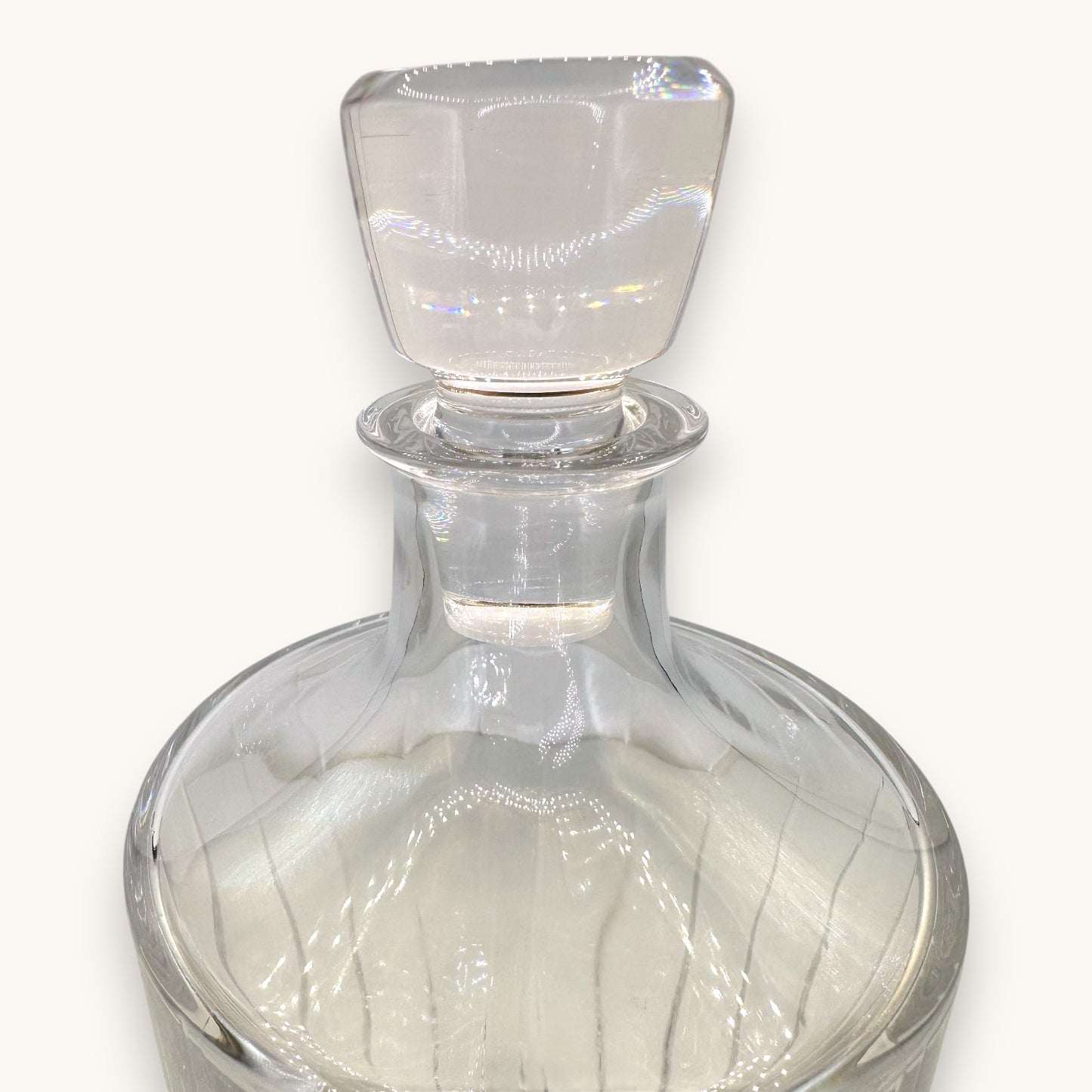 Vintage Hand Cut Crystal Liquor Decanter - Heavy Barware