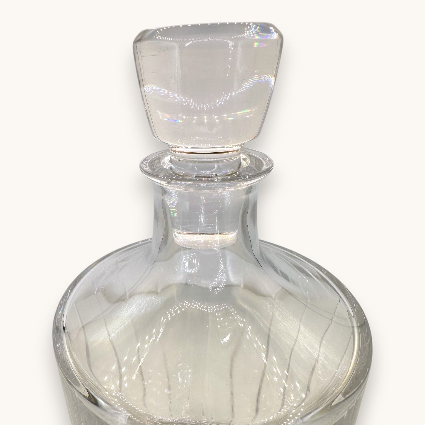 Vintage Hand Cut Crystal Liquor Decanter - Heavy Barware
