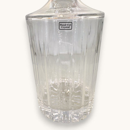 Vintage Hand Cut Crystal Liquor Decanter - Heavy Barware