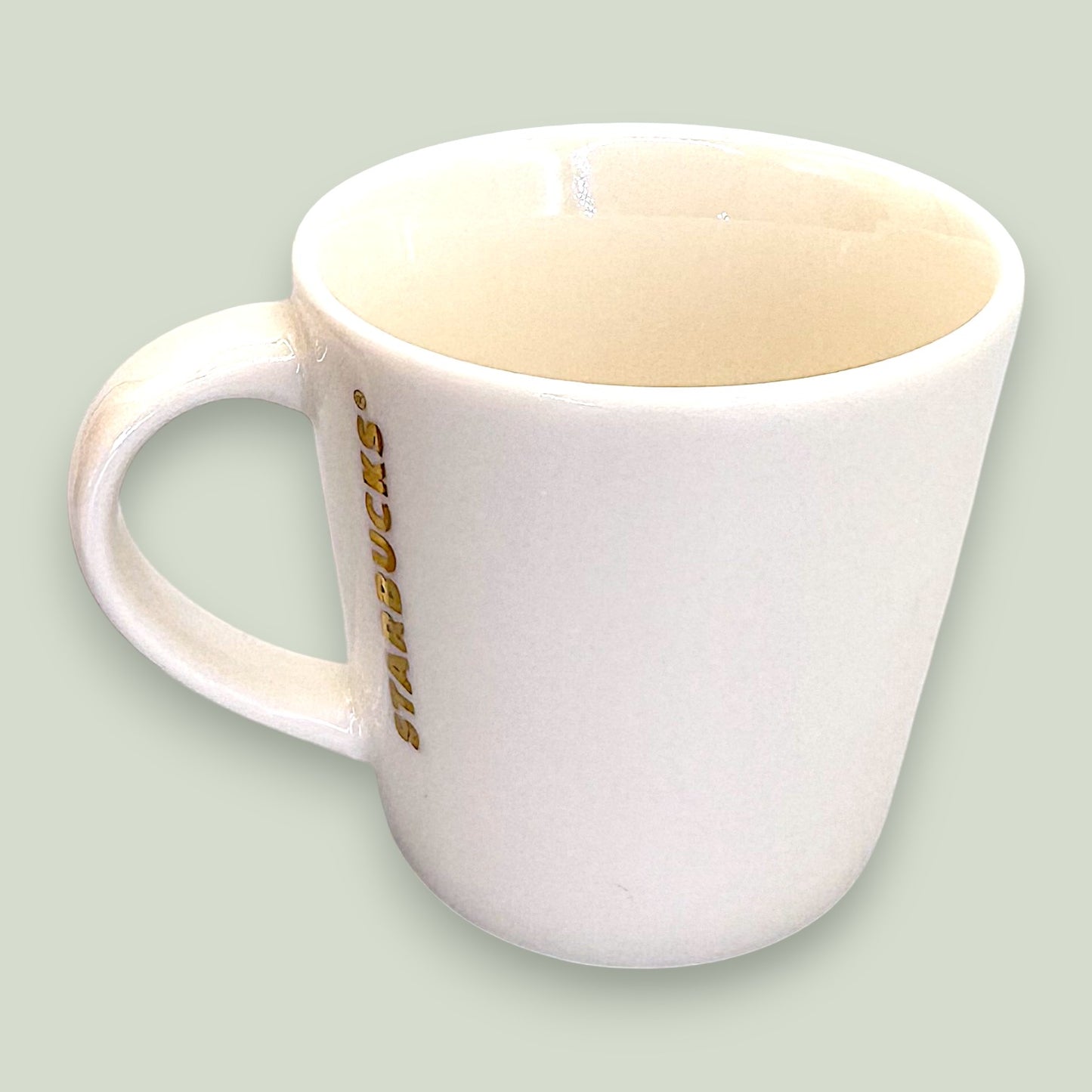 Starbucks Peace Sign Espresso Mug Gold White 3oz Demitasse Replacement Mug