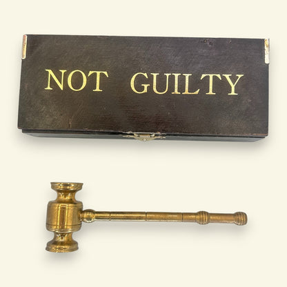Solid Brass Gavel in Not Guilty Wood Presentation Box Attorney Law Gift