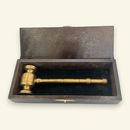 Solid Brass Gavel in Not Guilty Wood Presentation Box Attorney Law Gift
