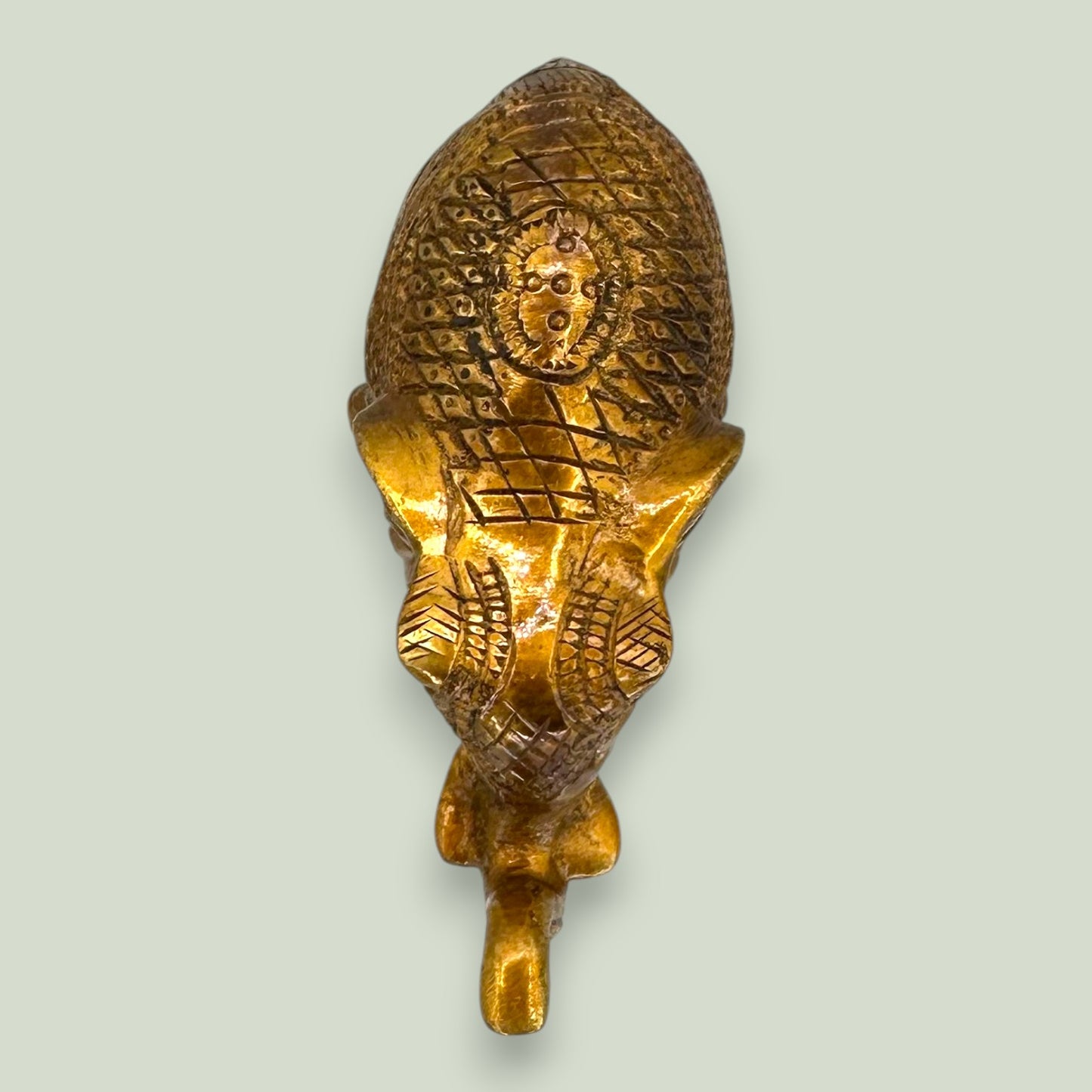 Ornate Brass Elephant Figurine - Vintage Indian Metalwork Statue