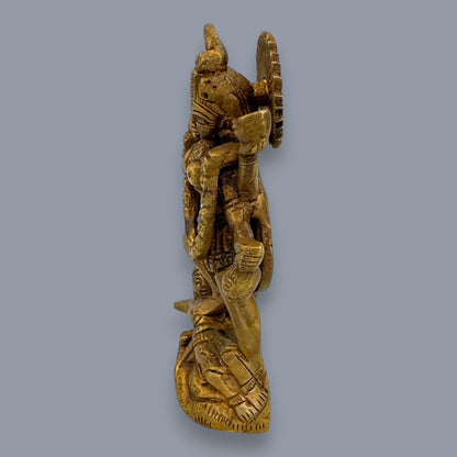 Antique Brass Kali Statue Hindu Goddess Mahakali Murti Devotional Art