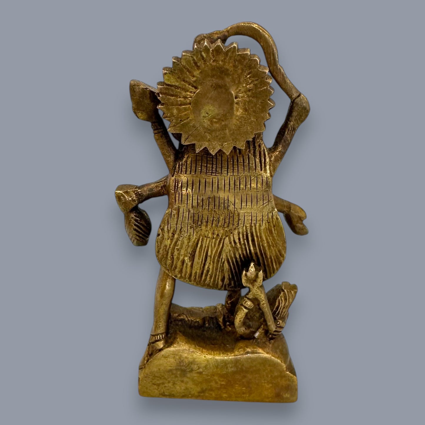 Antique Brass Kali Statue Hindu Goddess Mahakali Murti Devotional Art
