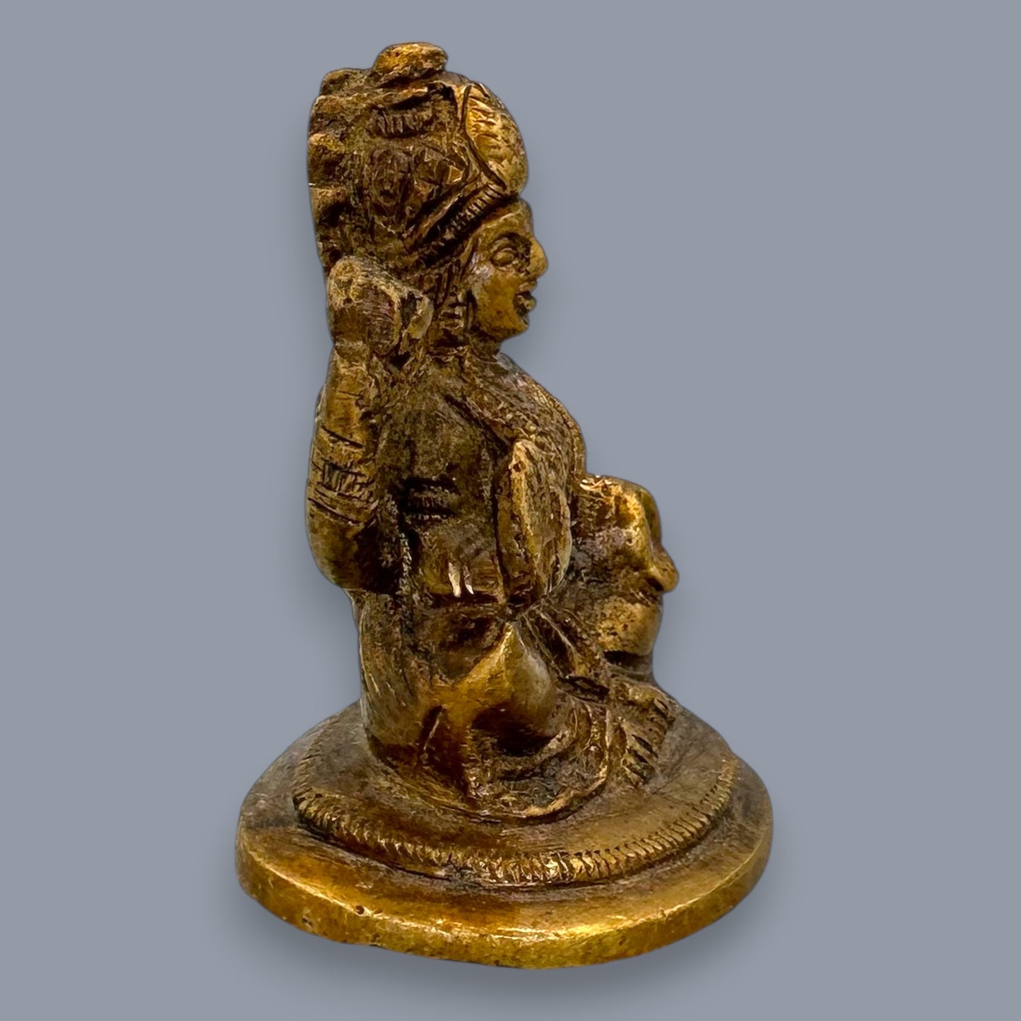 Antique Brass Guan Yin & Lakshmi Statue Set Sacred Oriental Divine Art