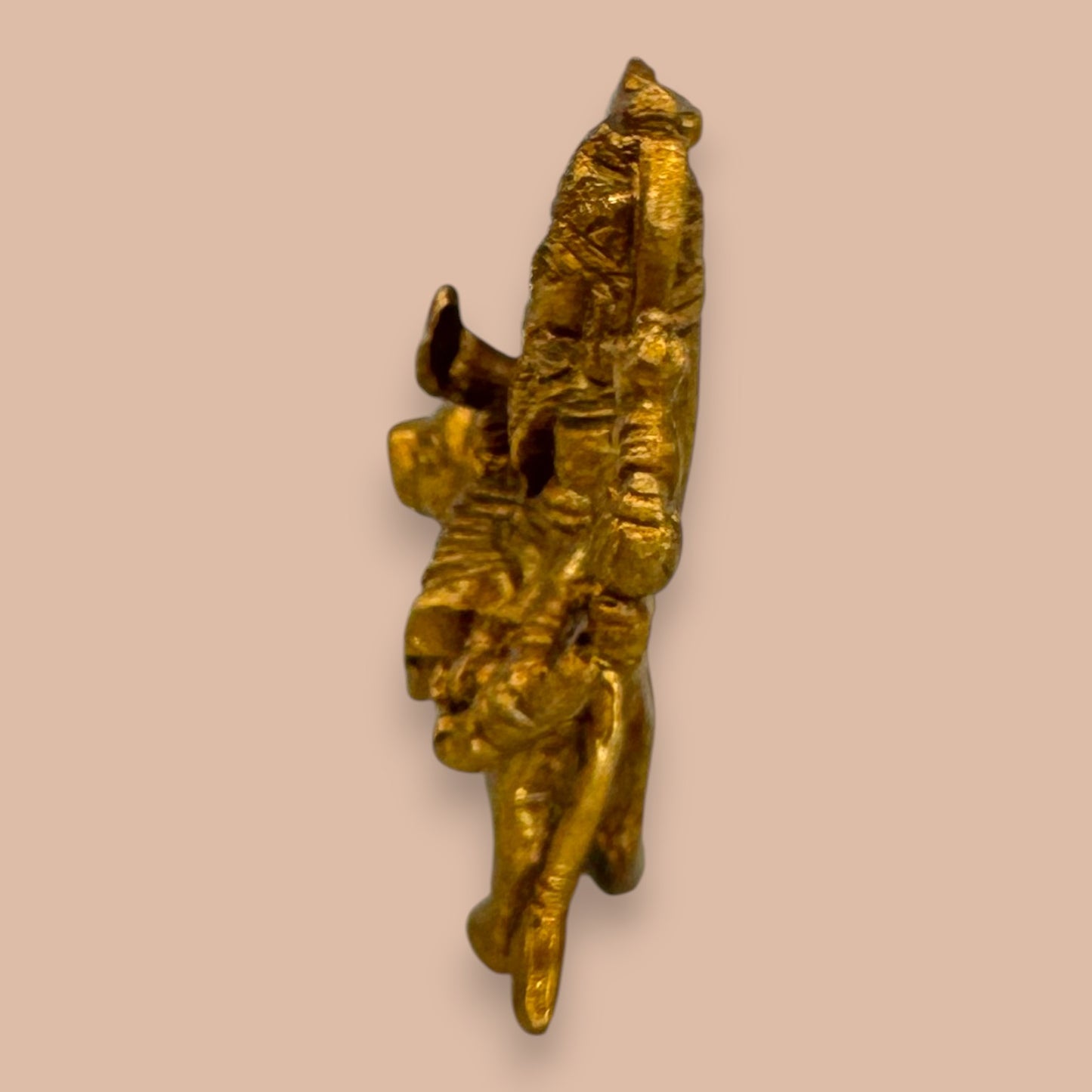 Antique Brass Durga Statue Lion Rider Hindu Goddess Durga Ma Murti