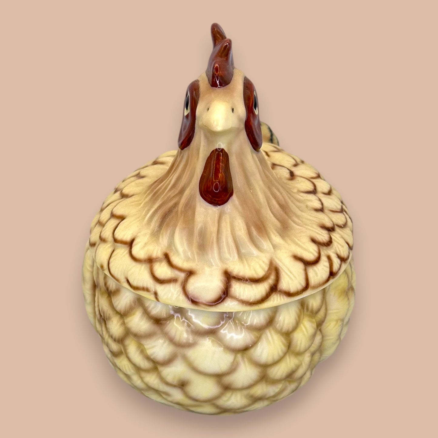 Vintage Ceramic Hen on Nest Covered Casserole Dish - Country Chic