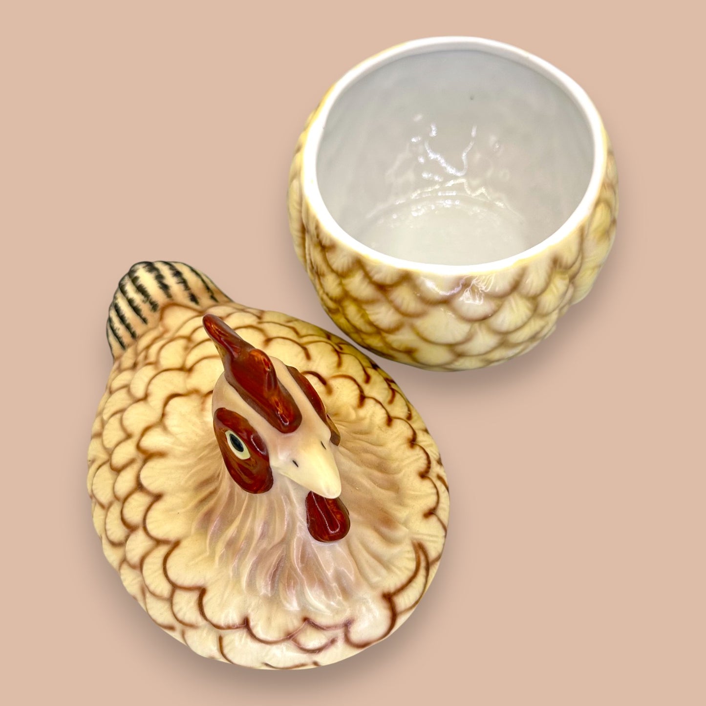 Vintage Ceramic Hen on Nest Covered Casserole Dish - Country Chic