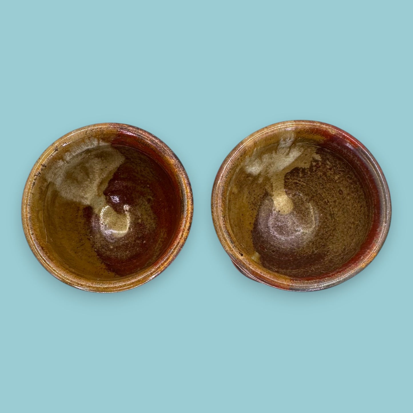 Artisan Studio Pottery Stoneware Goblets - Earthy Pair