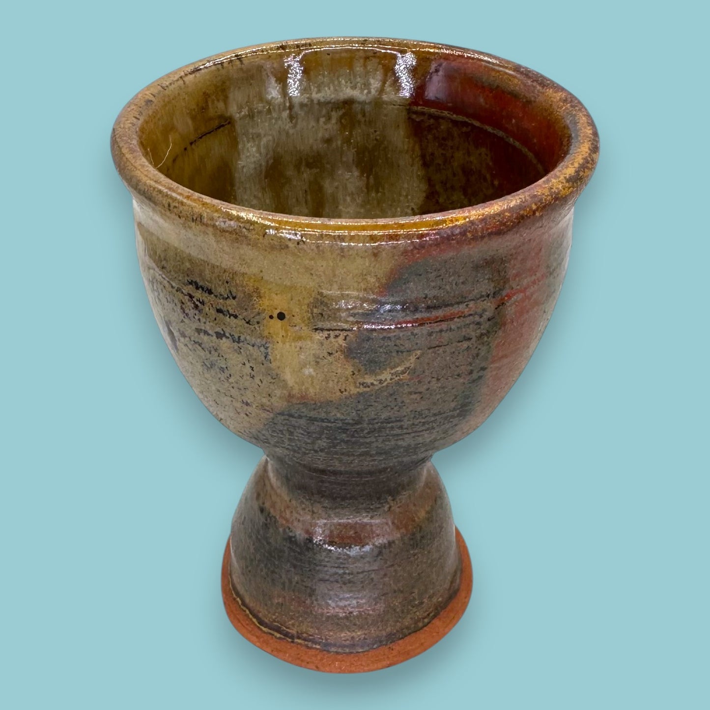 Artisan Studio Pottery Stoneware Goblets - Earthy Pair