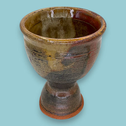 Artisan Studio Pottery Stoneware Goblets - Earthy Pair