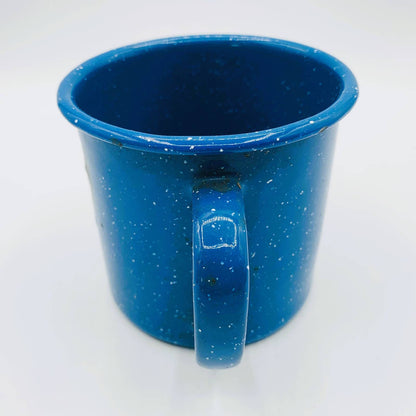 Distressed Blue Enamel Tin Mug - MUG: Vintage