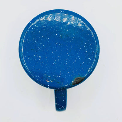 Distressed Blue Enamel Tin Mug - MUG: Vintage