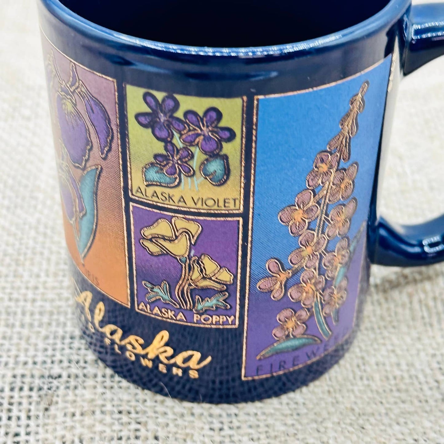 Alaska Wildflowers Mug - Gold Guilded