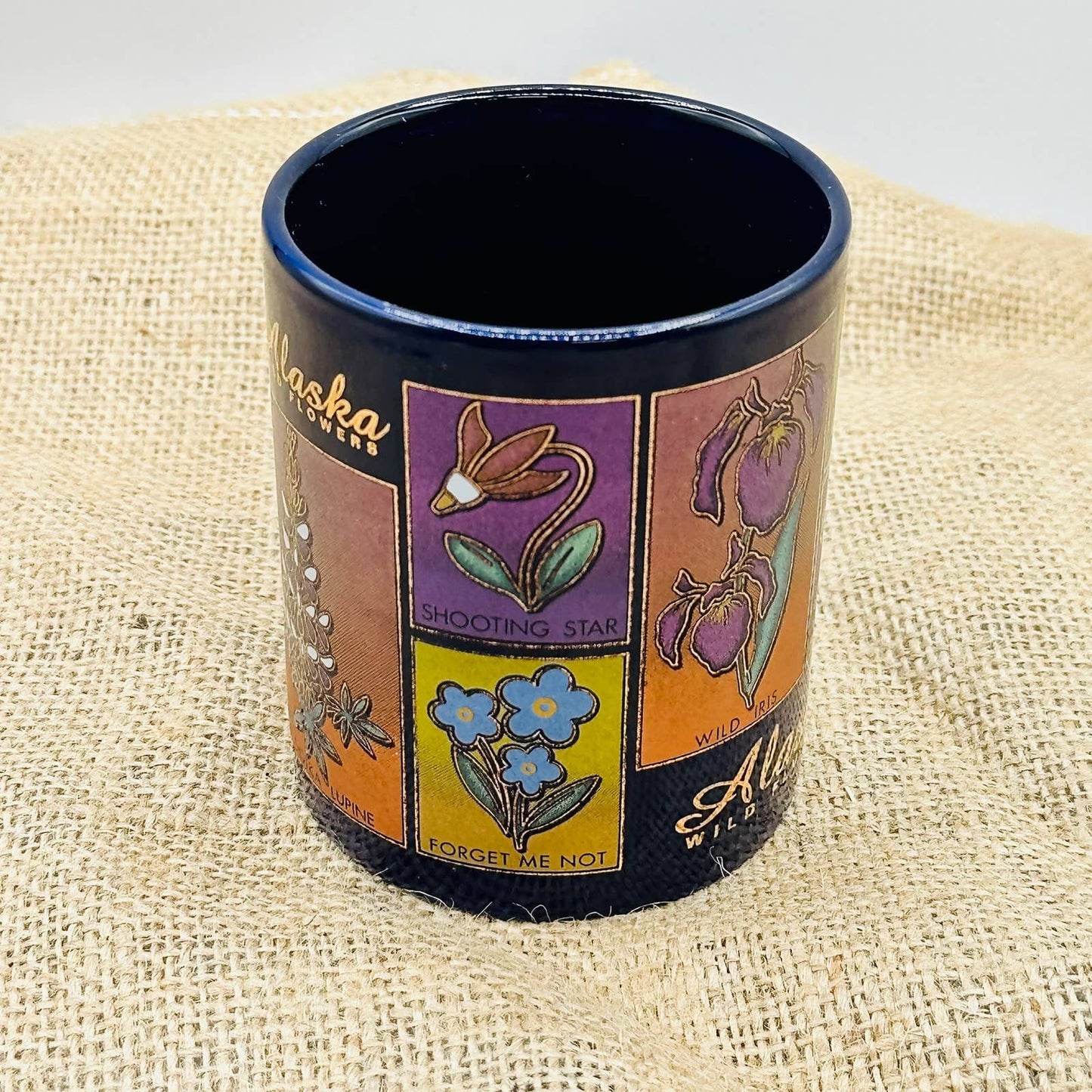 Alaska Wildflowers Mug - Gold Guilded