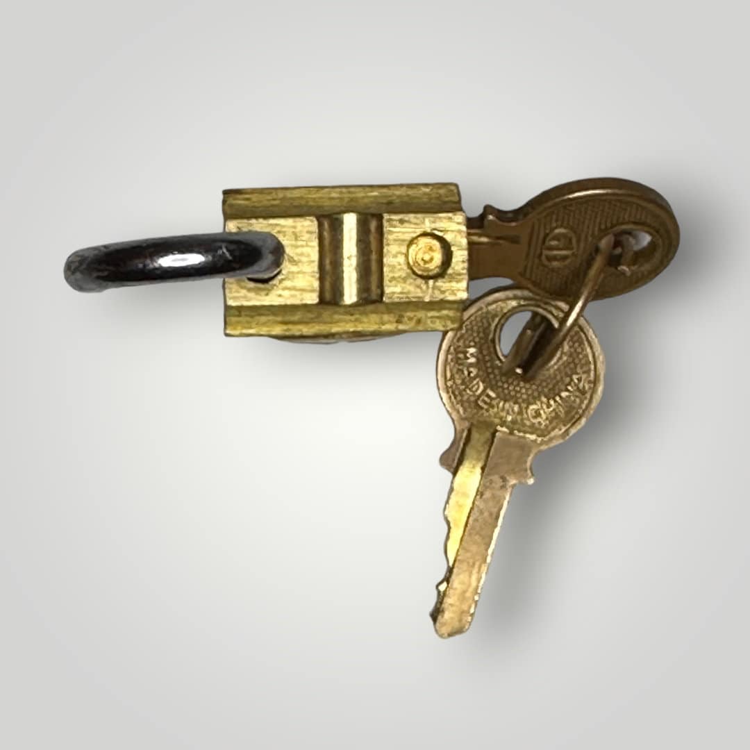 Vintage 1960's Gold Door Padlock - Side Key