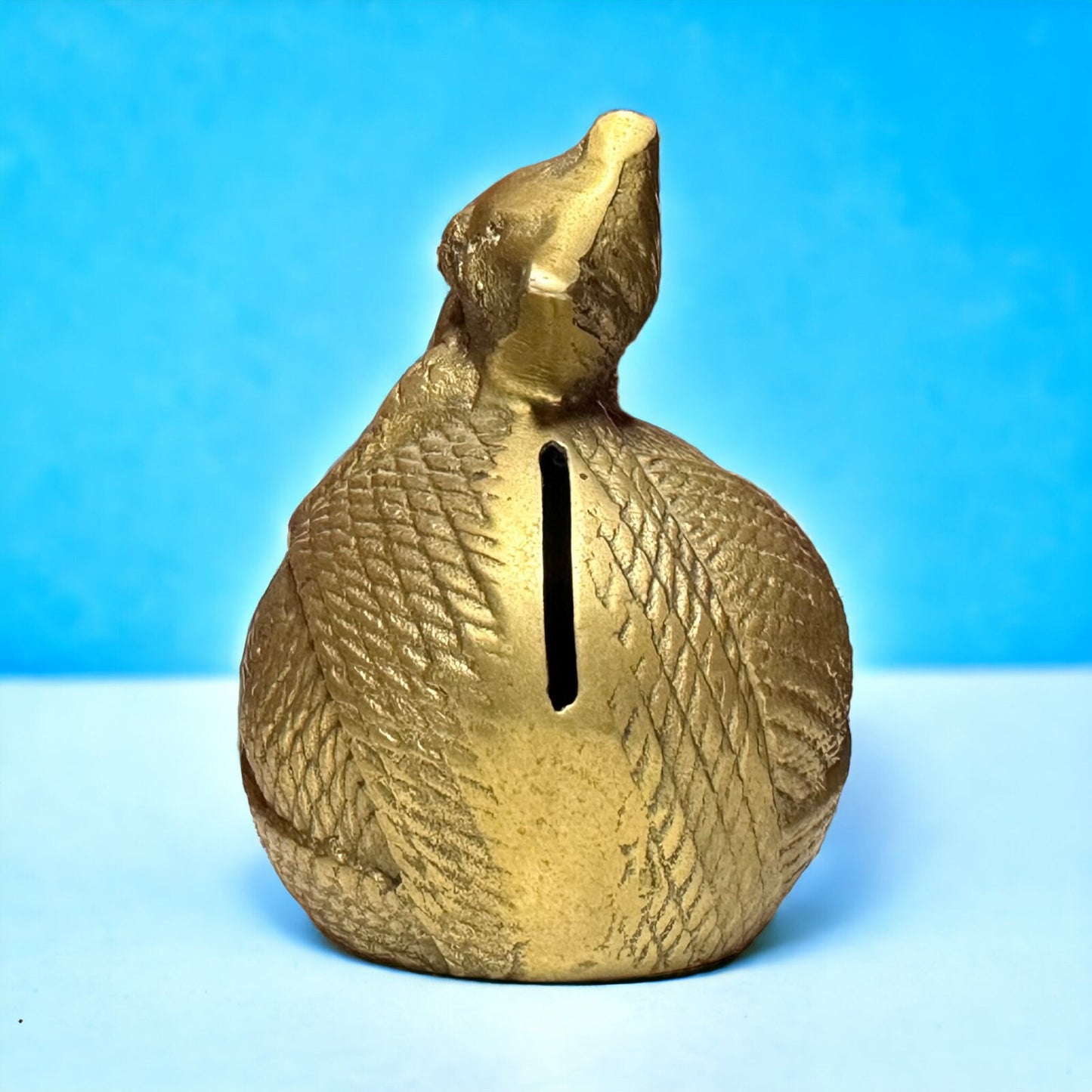 Kitty Cat Yarn Ball: Vintage Brass Coin Bank