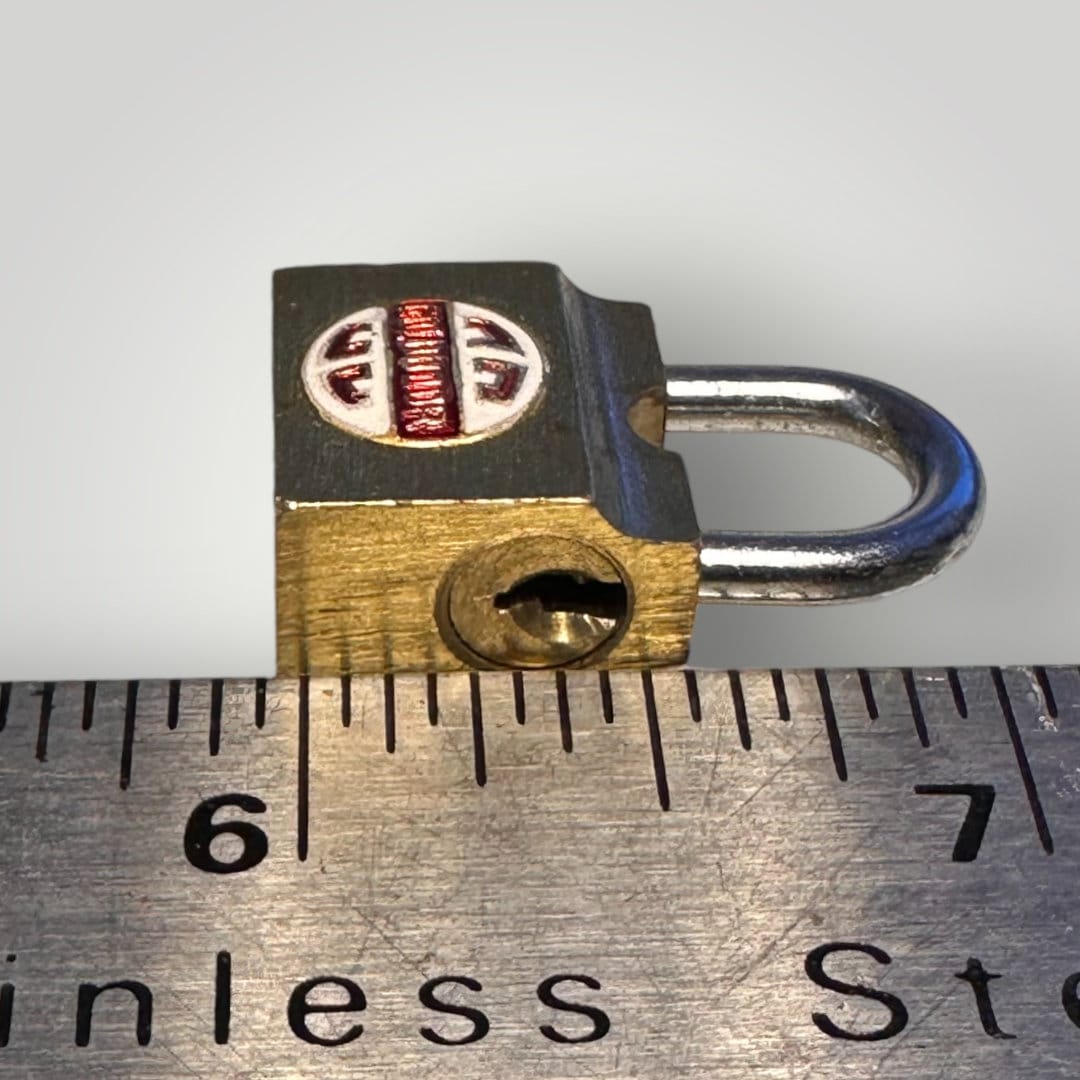 Vintage 1960's Gold Door Padlock - Side Key