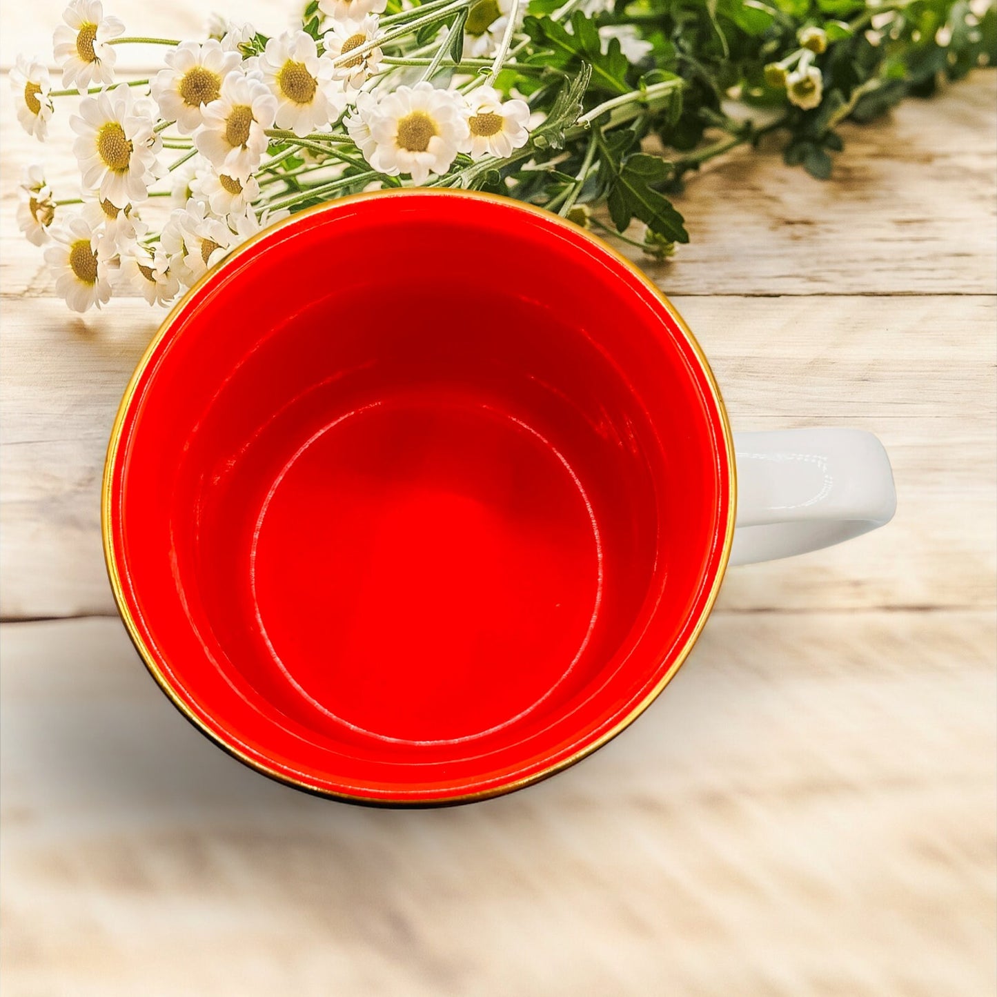 Davids Tea Holiday Christmas Mug - Red and White Motif