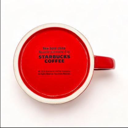 Starbuck Red and White Mug - Bone China - 16 Fl/Oz 2010
